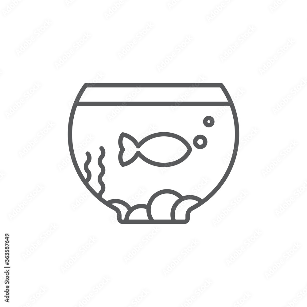Aquarium with fish vector icon symbol isolated on white background Aquarium with fish vector icon symbol isolated on white background