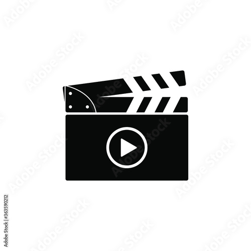 Clapper board icon design isolated on white background. Vector illustration