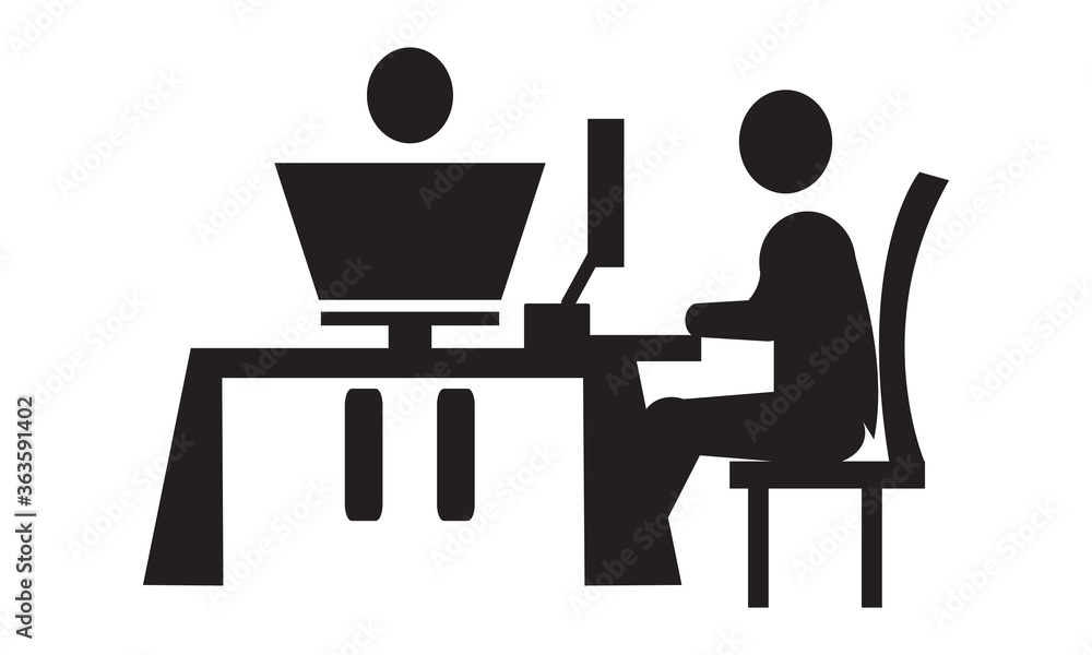 Office co working icon. vector graphics Office co working icon. vector graphics