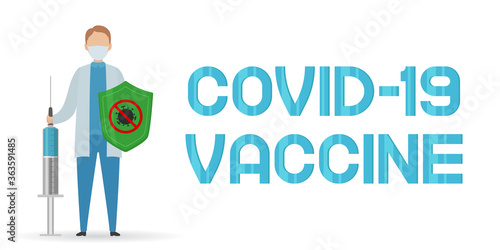 COVID-19 vaccine. Poster. Vector illustration.