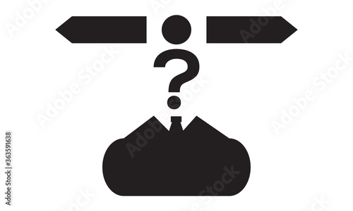 Business Decision 
Making Confusion Icon. vector graphics 