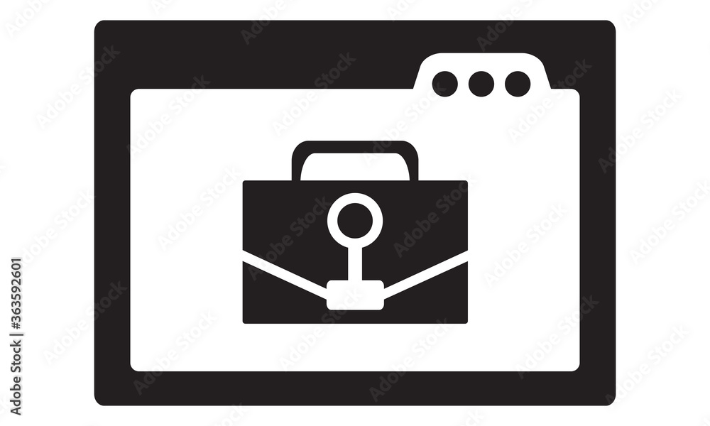 Online job search icon. vector graphics Online job search icon. vector graphics