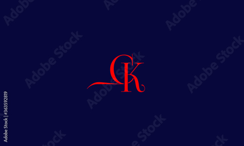 Alphabet letter icon symbol monogram logo CK