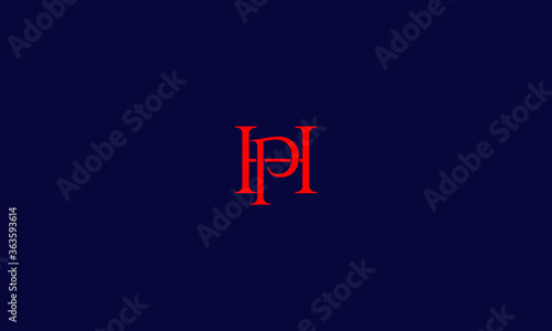 Alphabet letter icon symbol monogram logo PH, HP