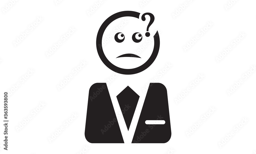 Confusion expression icon. vector graphics Confusion expression icon. vector graphics