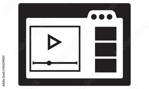 Online video icon. vector graphics 