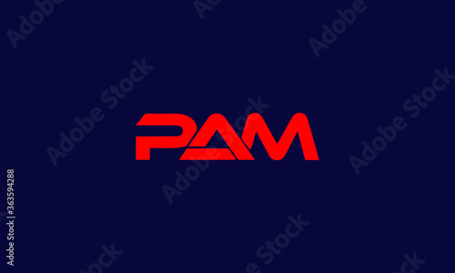 Alphabet letter icon symbol monogram logo PAM photo