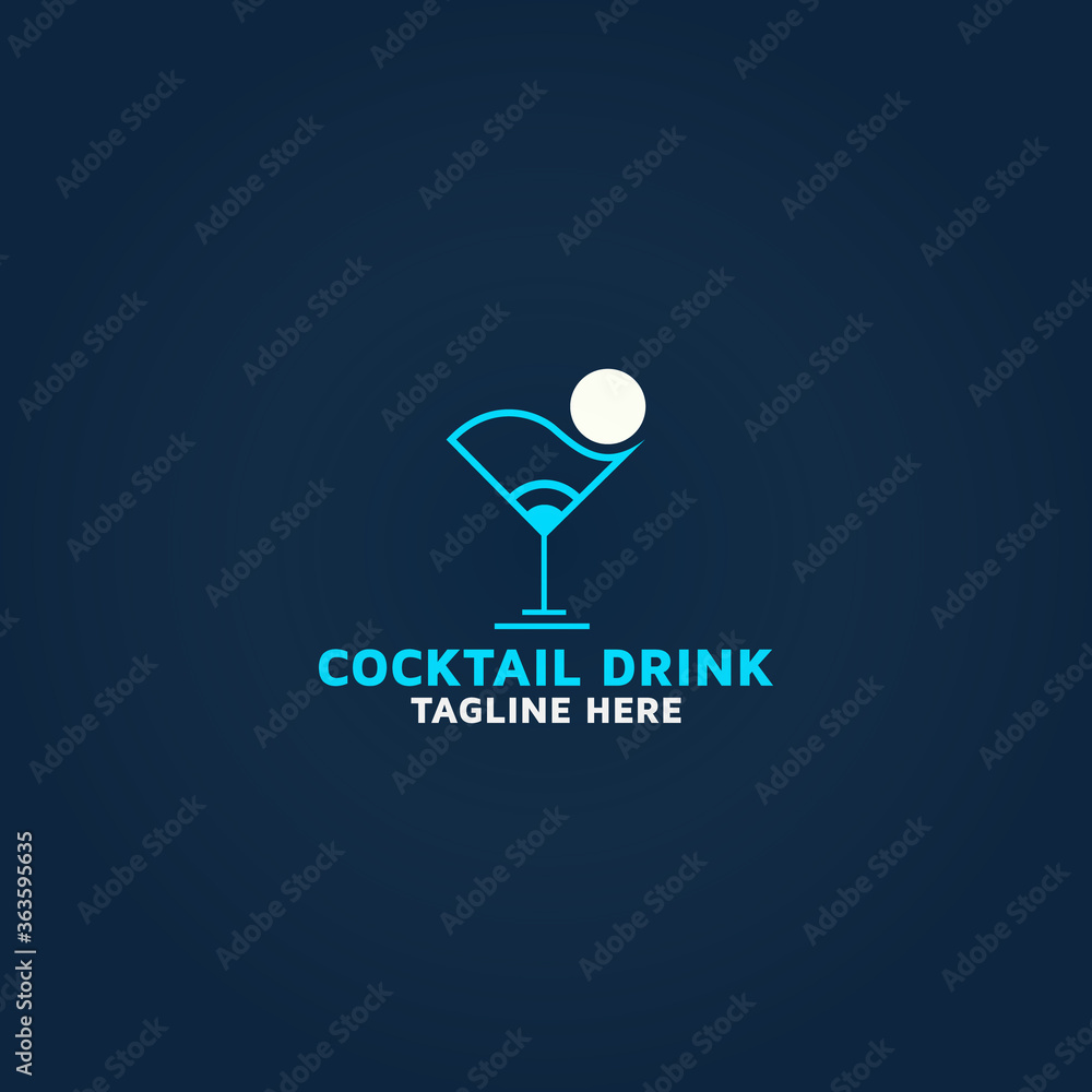 Cocktail drink logo design template Cocktail drink logo design template