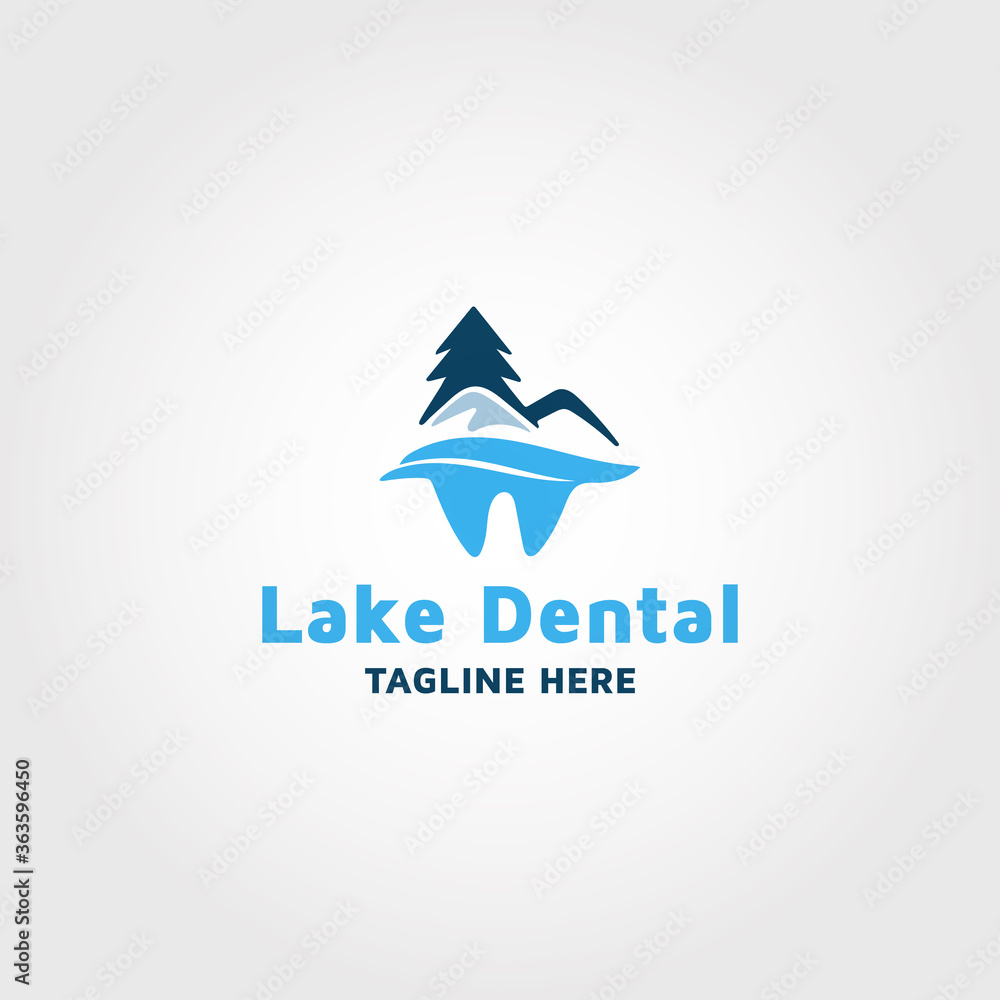 Lake dental vector logo design template