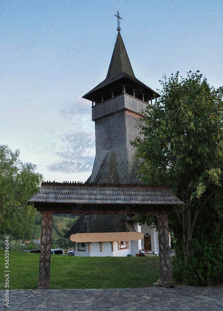 Barsana Monastery, Maramures, Romania, Europe, spring 2018. Beautiful church of the Barsana Orthodox Monastery. Barsana Monastery is one of the main points of interest in the Maramures area.