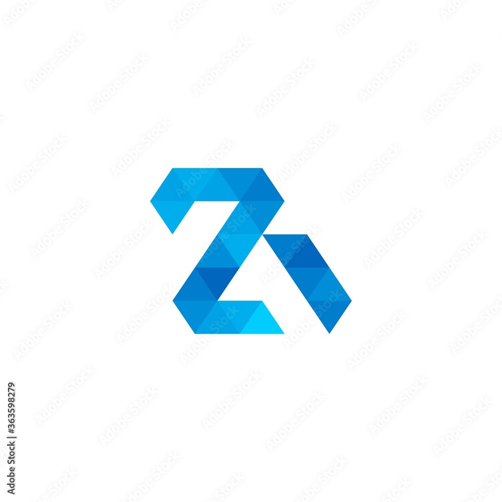 Geometric AZ Monogram Logo Design with Abstract Blue Z and A Letters in Symmetric, Minimalist Style for Modern Technology Branding Geometric AZ Monogram Logo Design with Abstract Blue Z and A Letters in Symmetric, Minimalist Style for Modern Technology Branding