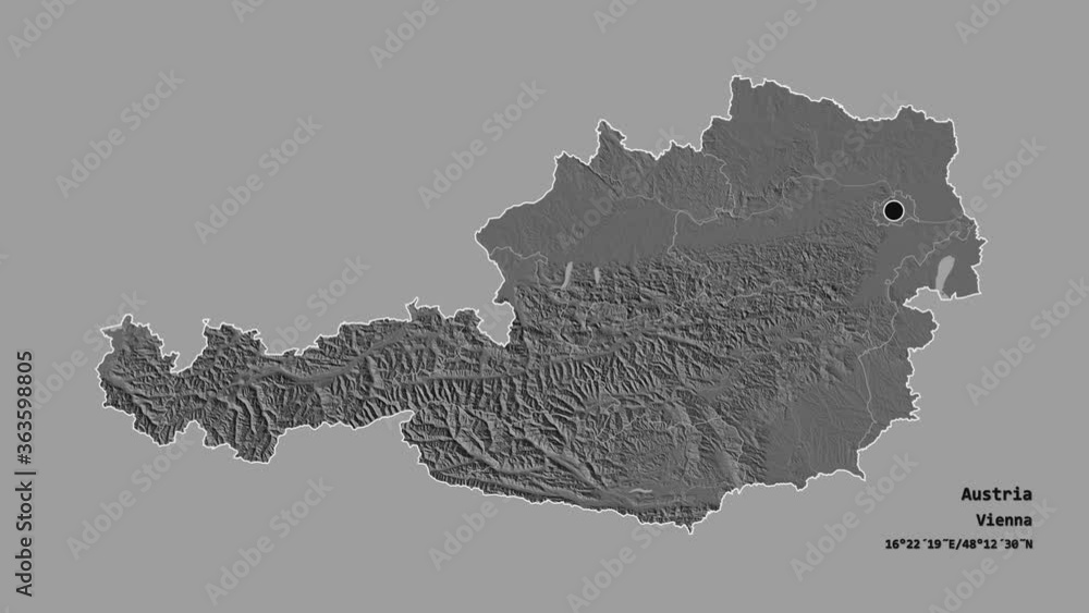 Torol Map Tirol, state of Austria, with its capital, localized, outlined and ...