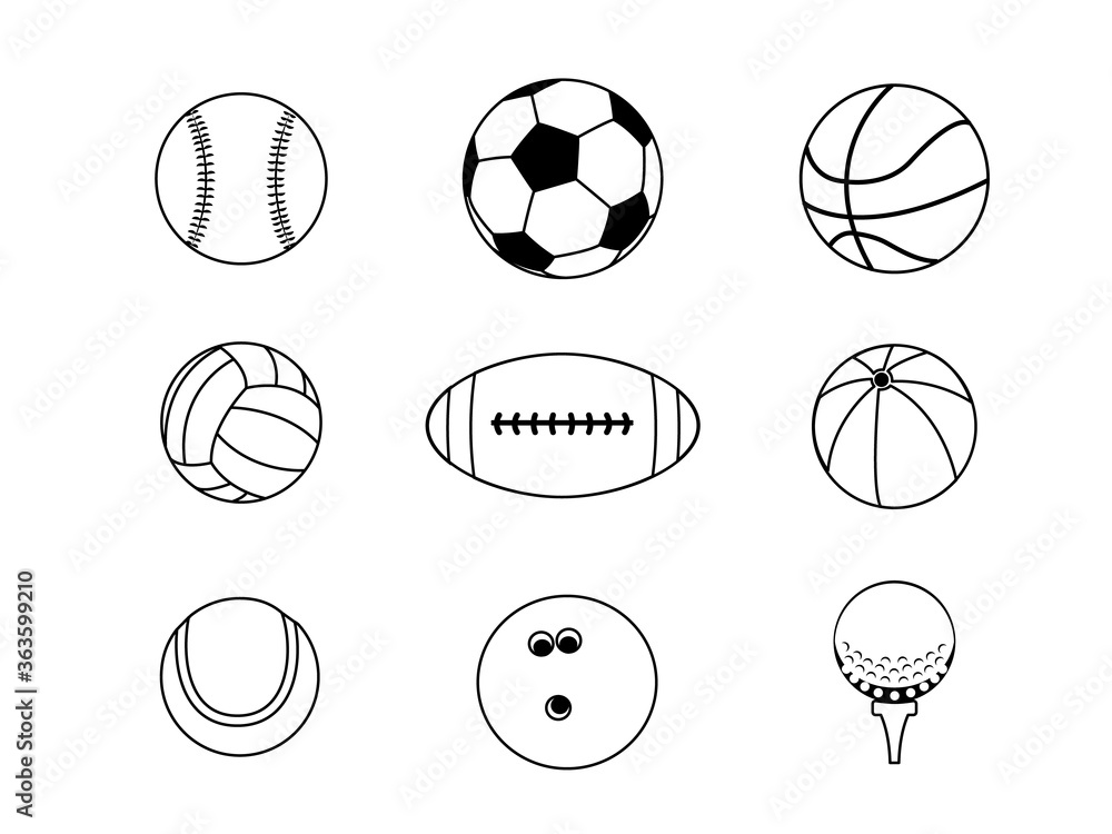 色々なボールのアイコンイラスト