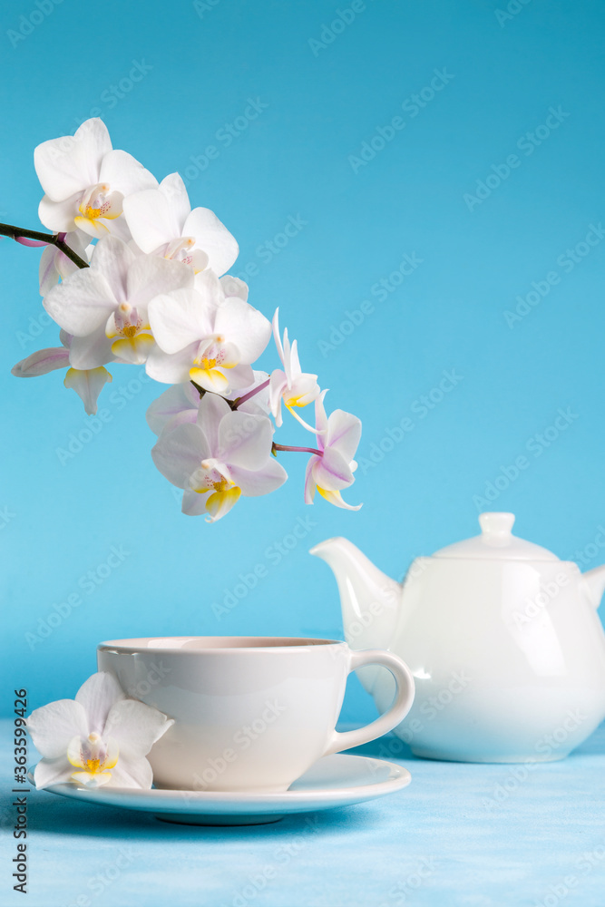 Spring tea with orchid. Spring tea with orchid.