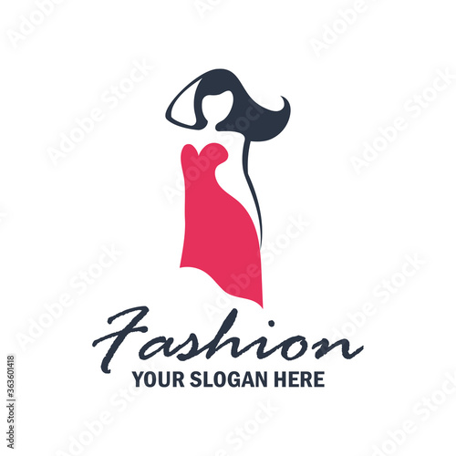 fashion and beauty logo emblems and insignia with text space for your slogan tag line. vector illustration
