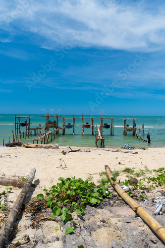Livelihoods of fishermen and fishing equipment at Bang Hoi Beach, Songkhla, Thailand