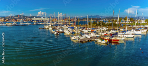 A view of yachts in the harbour at La Spezia, Italy in summer © Nicola