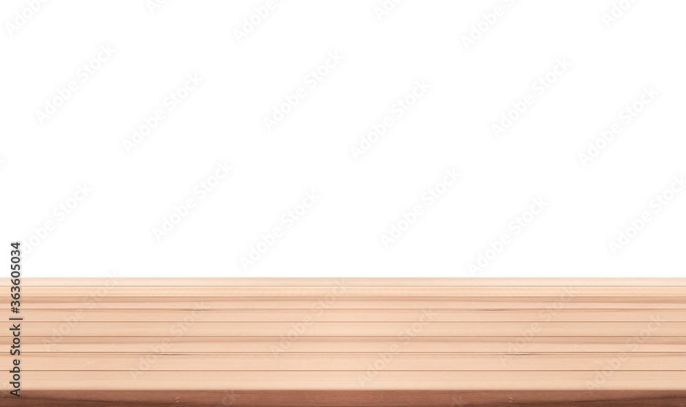 wood top table on isolated white background,  included clipping path