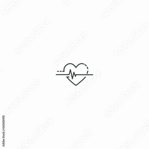 vector illustration of the medical heart line icon