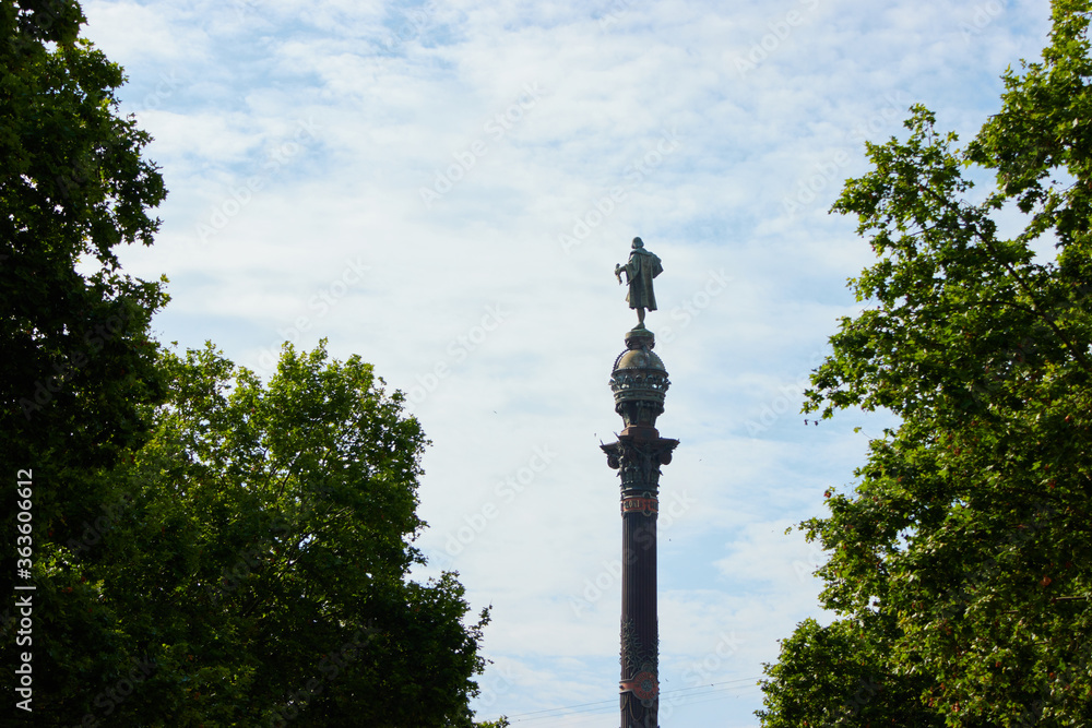 The Columbus monument in Barcelona,Spain