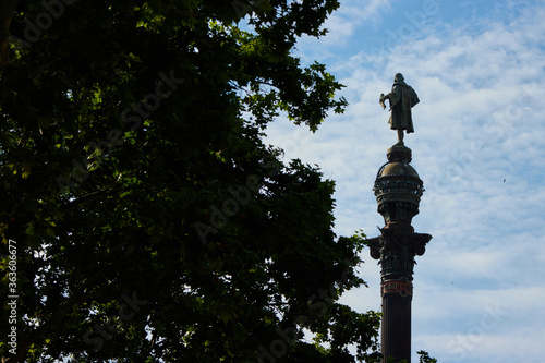 Obraz na płótnie The Columbus monument in Barcelona,Spain w salonie