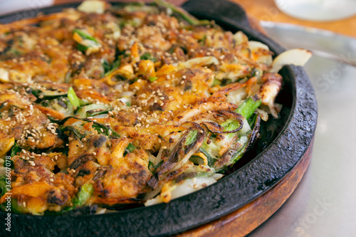 Korean food. Haemul-pajeon, Seafood and Green Onion