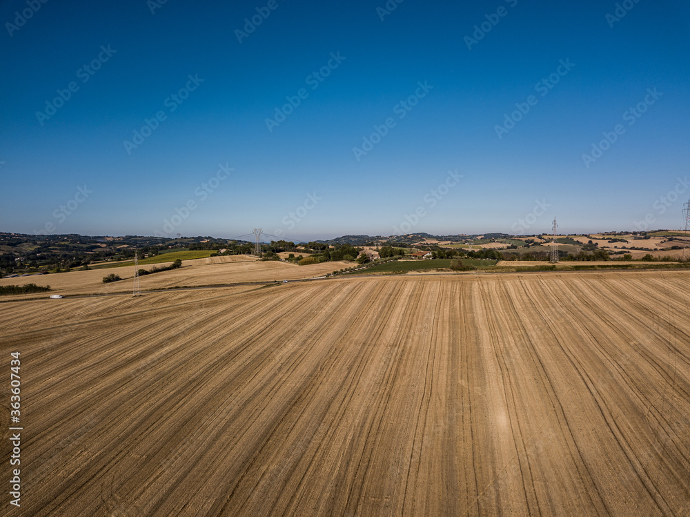 campi di grano sulle colline di Pesaro Marche Italia campi di grano sulle colline di Pesaro Marche Italia