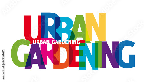 urban gardening - colorful vector illustration