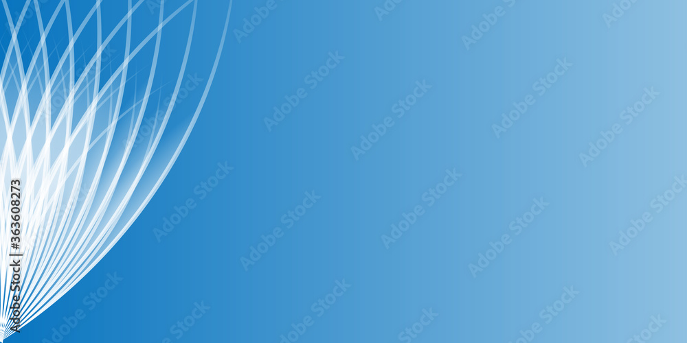 Naklejka premium Modern simple blue white abstract background. Curves and lines use for banner, cover, poster, wallpaper, design with space for text.
