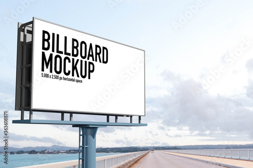 Billboard mockup 3d rendering for scene creator