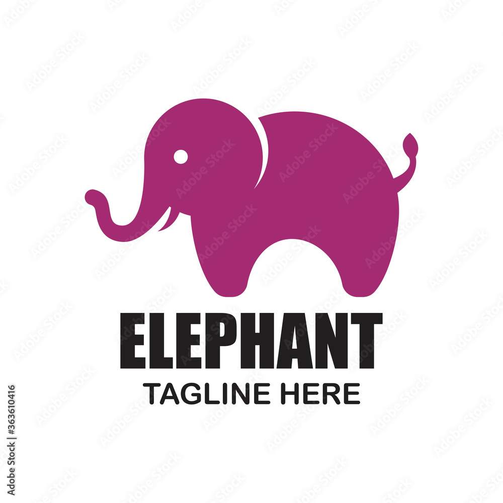 elephant animal logo with text space for your slogan tagline, vector illustration