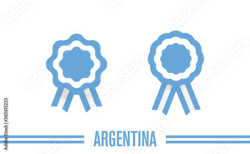 Argentinian cockade ribbons with flag colors. National symbol of Argentina, independence day design.