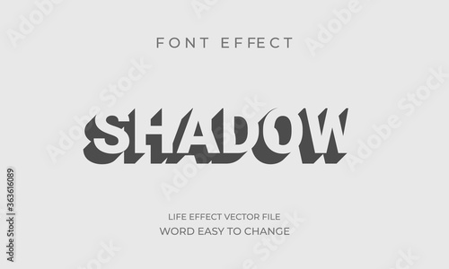 shadow font effect. vector file design. easy to edit text