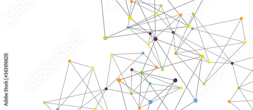 Line points connections, triangular technology design. Abstract geometric background