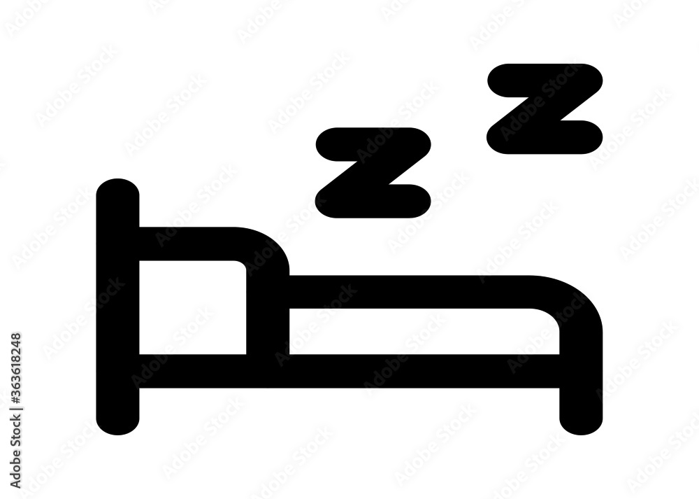 single bed. linear icon. Line with editable stroke single bed. linear icon. Line with editable stroke