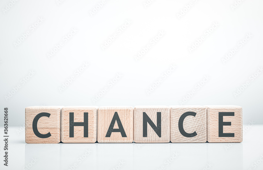 Chance word made with building wooden blocks. Chance word made with building wooden blocks.