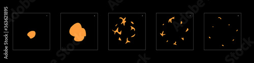 Shine dust effect. Dust explosion animation effect. Animation sprite sheet for games, cartoon or animation. vector style animation effect 1429.