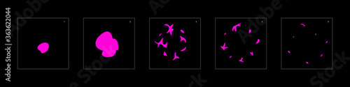Shine poison explosion effect. Poison explosion animation effect. Animation Sprite sheet for games, cartoon or animation. vector style animation effect 1432.