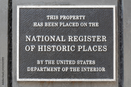 Canvas Print Plaque found on properties listed in the National Register of Historic Places