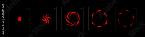 Shine fire effect. Fire explosion animation effect. Animation Sprite sheet for games, cartoon or animation. vector style animation effect 1436.