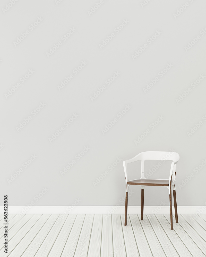 Fototapeta premium Working space in house.empty room with chair working. modern interior design. -3d rendering
