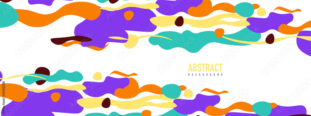 Trendy liquid style shapes abstract design, dynamic vector background for placards, brochures, posters, web landing pages, covers or banners