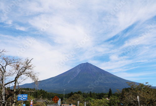 SHIZOUKA JAPAN OCTOBER 06 2019 View of Mt. Fuji Scenery of Shizuoka prefecture japan.