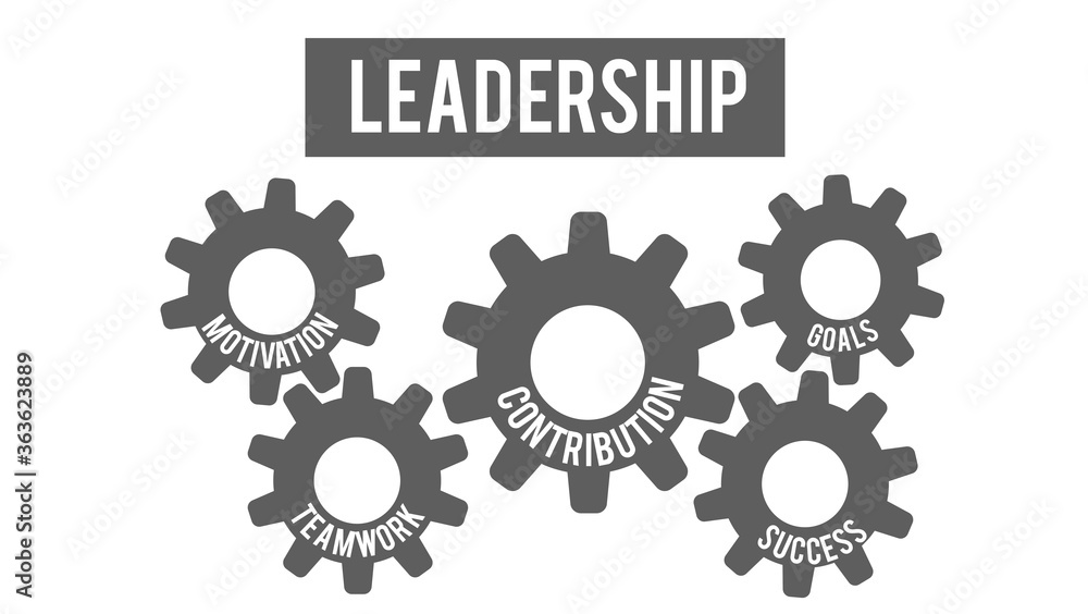 Leadership concept illustration with icons