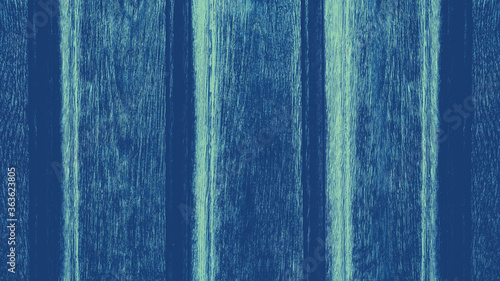 Abstract blue turquoise background. Dark blue wooden board background. Vertical board texture. Copy space for text.