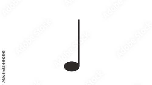 Music note design element. Isolated illustration