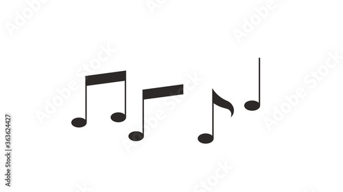 Music note design element. Isolated  illustration