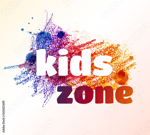Kids zone colorful vector illustration. Children's playroom decoration. 