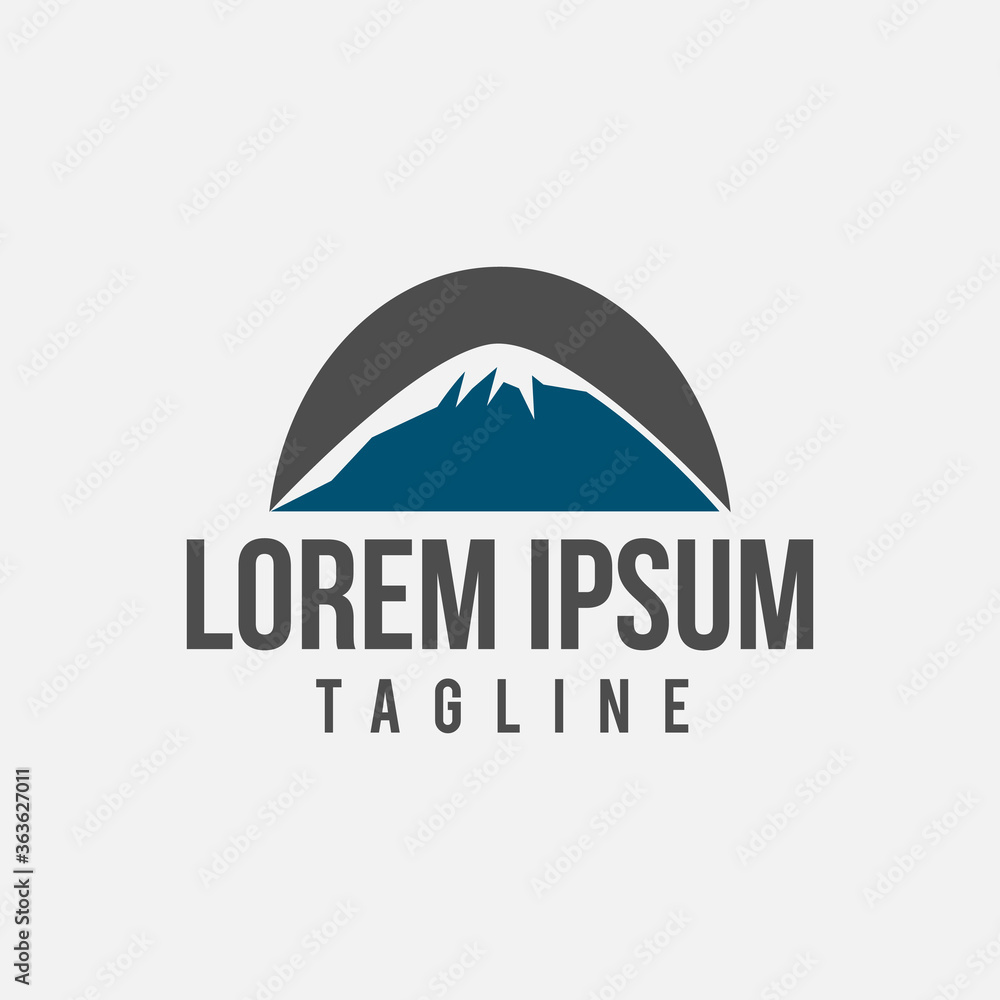 Simple mountain symbol vector illustration for outdoor adventure