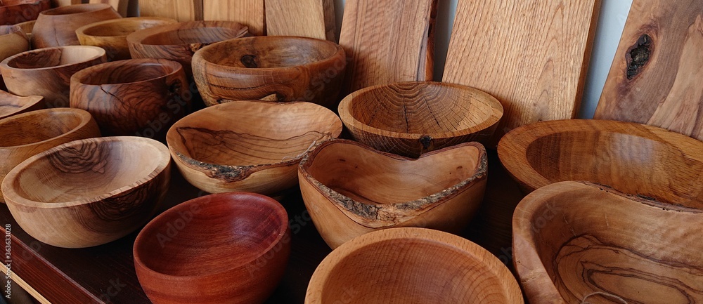 handmade wooden bowls from olive wood